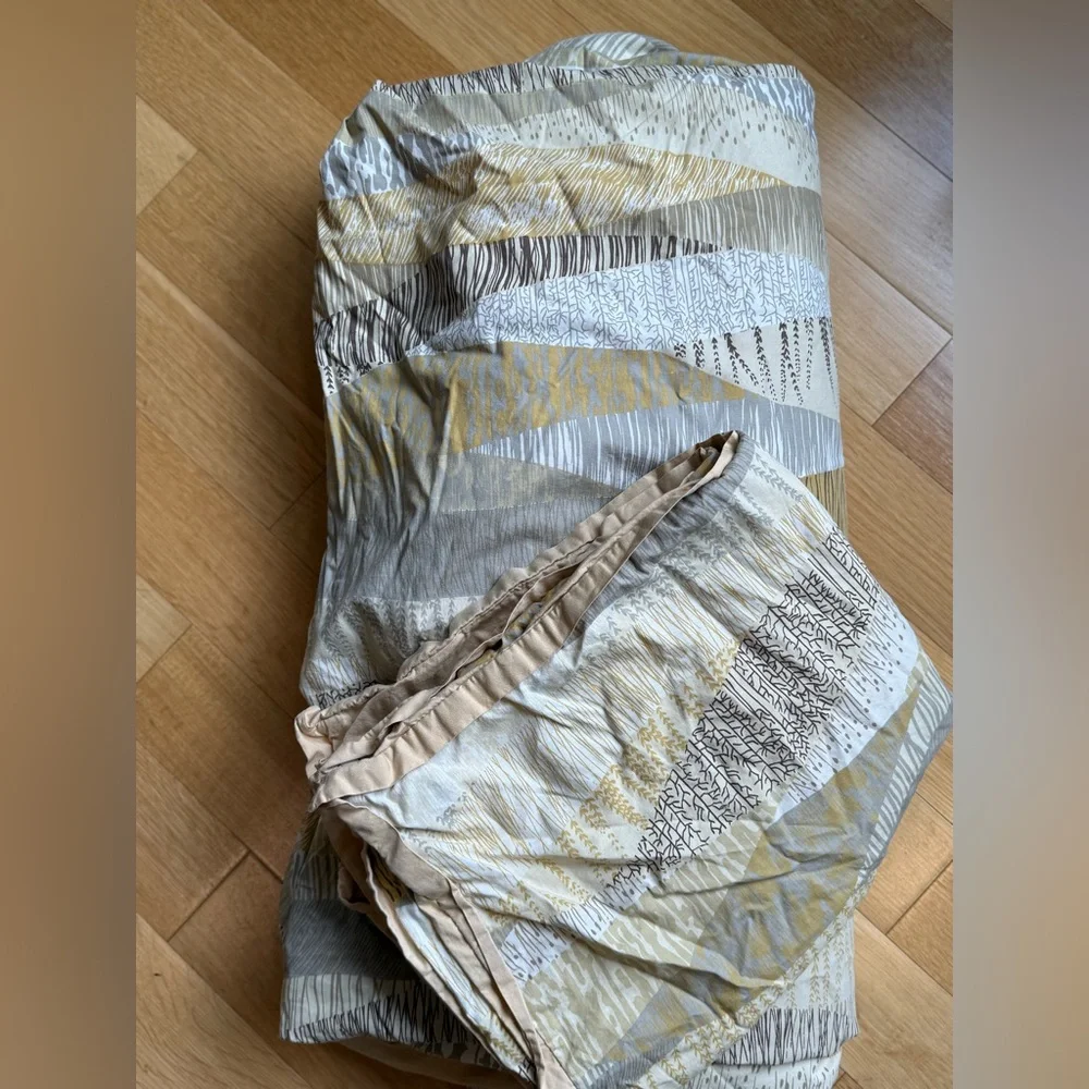 Crate&Barrel Landscape Duvet Cover+shams